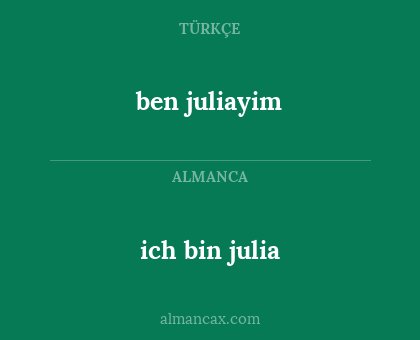 ben juliayim - ich bin julia