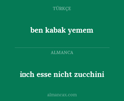 ben kabak yemem - i̇ch esse nicht zucchini