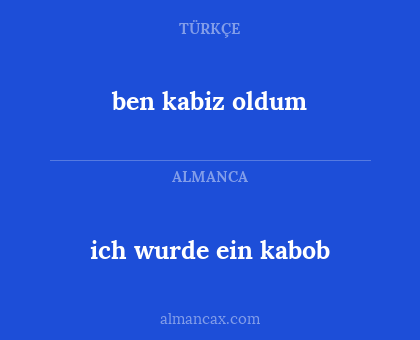 ich wurde ein kabob - ben kabiz oldum
