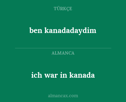 ich war in kanada - ben kanadadaydim
