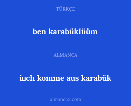 ben karabüklüüm - i̇ch komme aus karabük