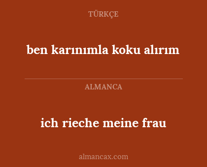 ben karınımla koku alırım - ich rieche meine frau