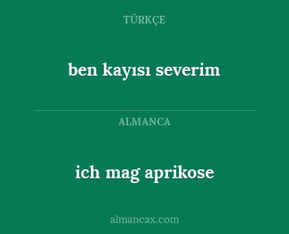 ben kayısı severim - ich mag aprikose