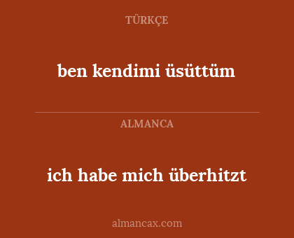 ben kendimi üsüttüm - ich habe mich überhitzt