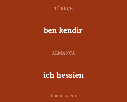 ben kendir - ich hessien