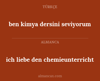 ben kimya dersini seviyorum - ich liebe den chemieunterricht