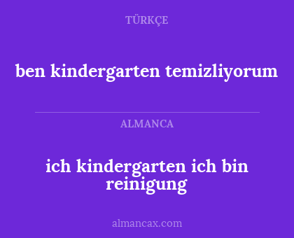 ben kindergarten temizliyorum - ich kindergarten ich bin reinigung