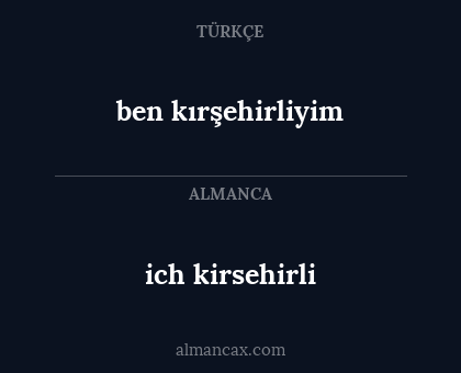 ben kırşehirliyim - ich kirsehirli