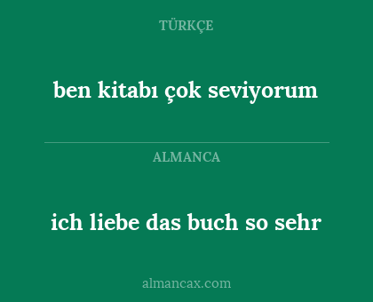 ben kitabı çok seviyorum - ich liebe das buch so sehr