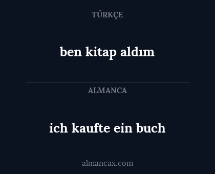 ich kaufte ein buch - ben kitap aldım
