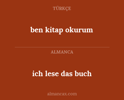 ich lese das buch - ben kitap okurum