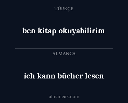 ben kitap okuyabilirim - ich kann bücher lesen
