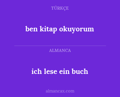 ich lese ein buch - ben kitap okuyorum