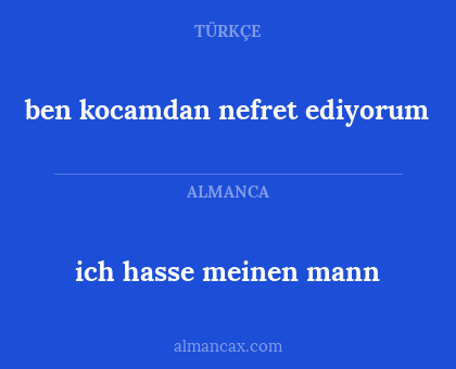 ich hasse meinen mann - ben kocamdan nefret ediyorum