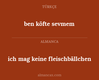 ben köfte sevmem - ich mag keine fleischbällchen