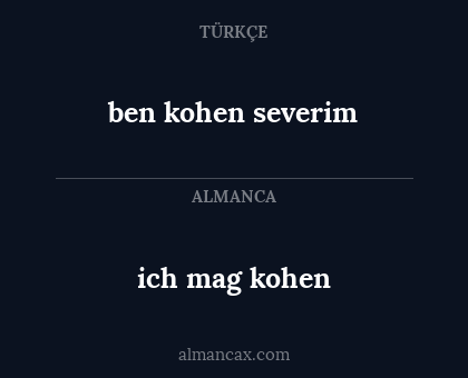 ich mag kohen - ben kohen severim