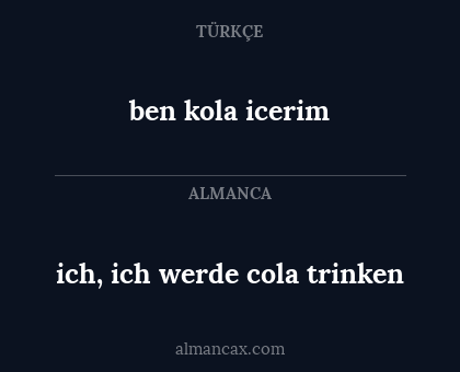 ich, ich werde cola trinken - ben kola icerim