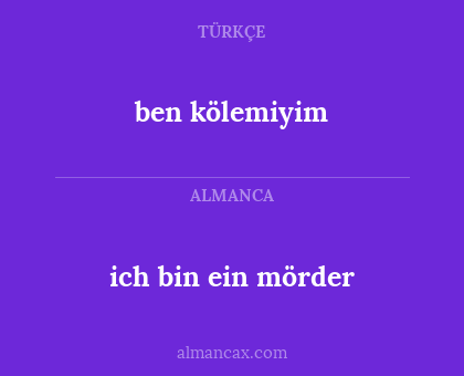 ben kölemiyim - ich bin ein mörder