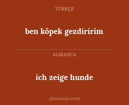 ben köpek gezdiririm - ich zeige hunde