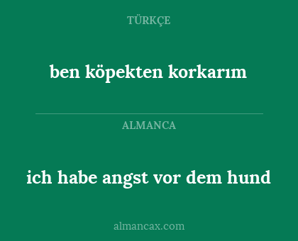ich habe angst vor dem hund - ben köpekten korkarım