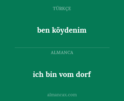 ich bin vom dorf - ben köydenim