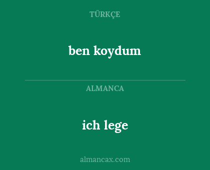 ich lege - ben koydum