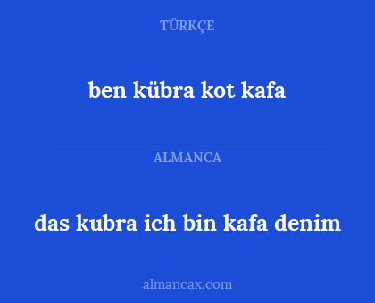 ben kübra kot kafa - das kubra ich bin kafa denim