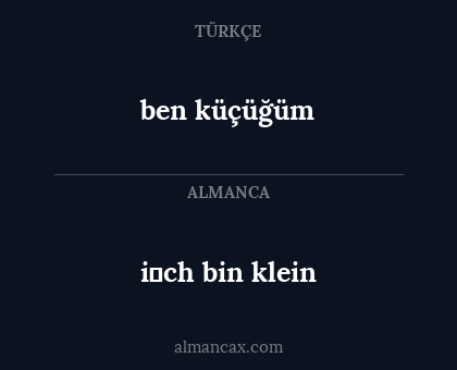 ben küçüğüm - i̇ch bin klein