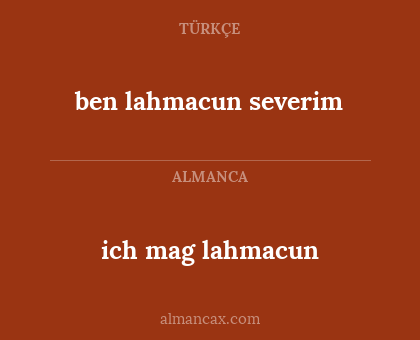 ben lahmacun severim - ich mag lahmacun