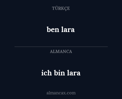 ich bin lara - ben lara