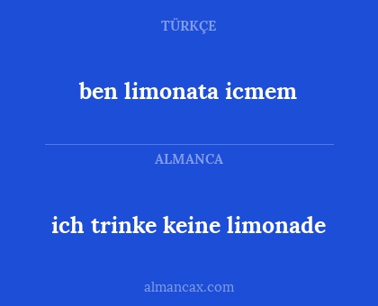 ich trinke keine limonade - ben limonata icmem