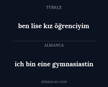 ben lise kız öğrenciyim - ich bin eine gymnasiastin