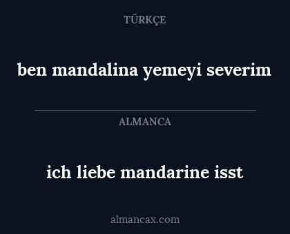 ich liebe mandarine isst - ben mandalina yemeyi severim