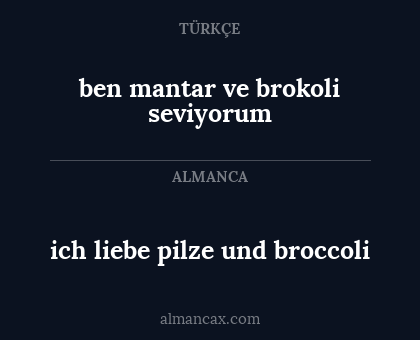 ben mantar ve brokoli seviyorum - ich liebe pilze und broccoli