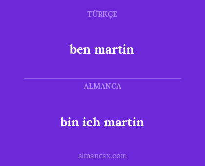 ben martin - bin ich martin