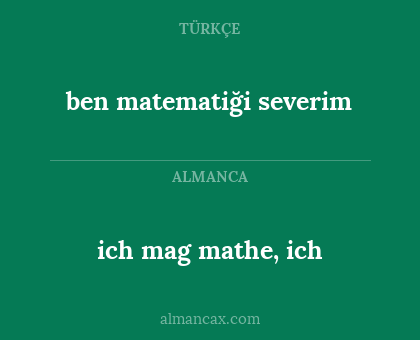 ich mag mathe, ich - ben matematiği severim