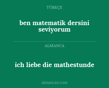ich liebe die mathestunde - ben matematik dersini seviyorum