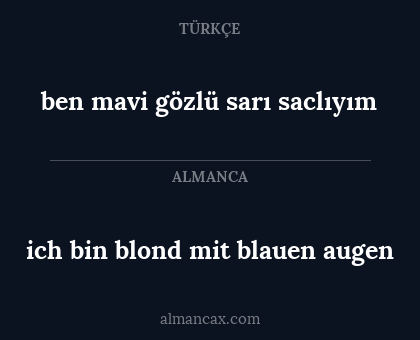 ich bin blond mit blauen augen - ben mavi gözlü sarı saclıyım