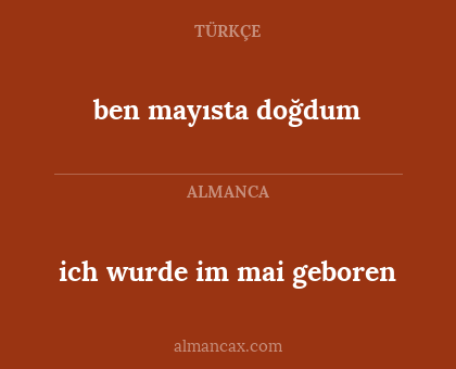 ben mayısta doğdum - ich wurde im mai geboren