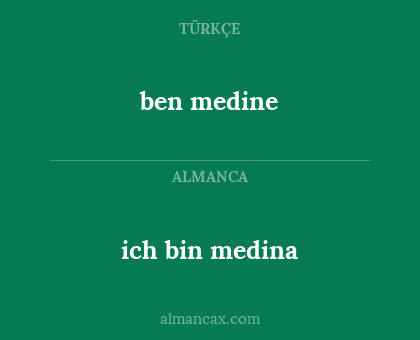 ich bin medina - ben medine