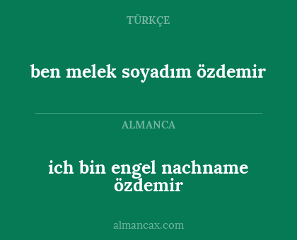 ben melek soyadım özdemir - ich bin engel nachname özdemir
