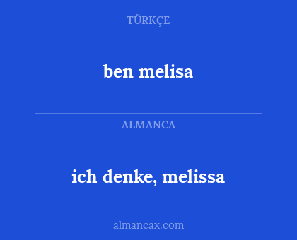 ben melisa - ich denke, melissa