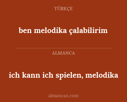 ben melodika çalabilirim - ich kann ich spielen, melodika