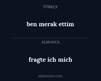 ben merak ettim - fragte ich mich