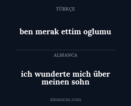 ich wunderte mich über meinen sohn - ben merak ettim oglumu