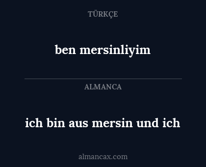 ben mersinliyim - ich bin aus mersin und ich