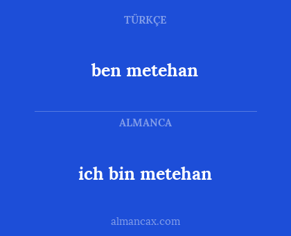 ben metehan - ich bin metehan