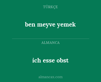 ich esse obst - ben meyve yemek