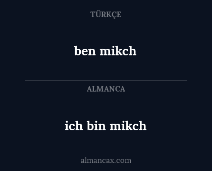 ben mikch - ich bin mikch