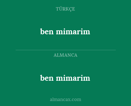 ben mimarim - ben mimarim